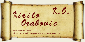 Kirilo Orabović vizit kartica